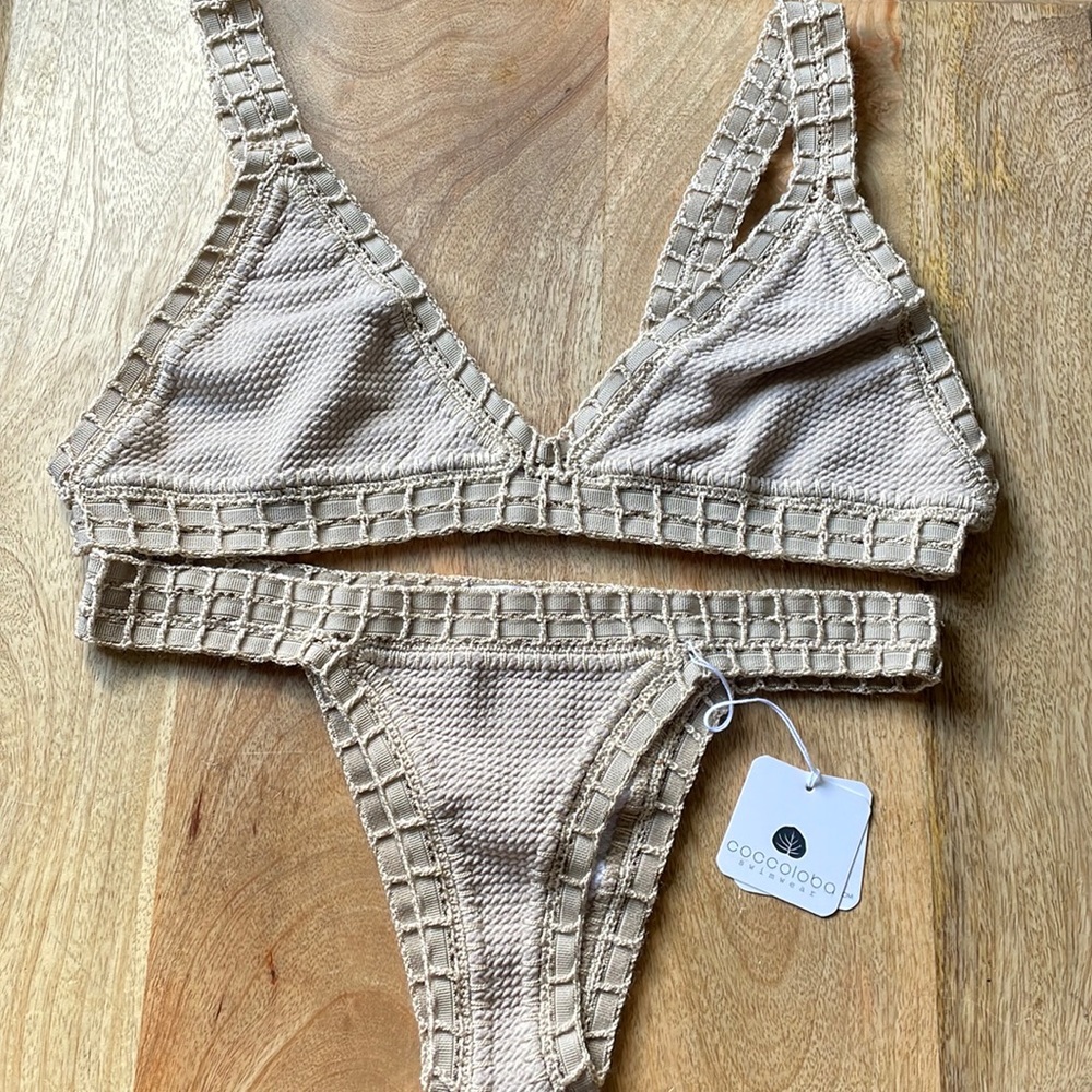 Tan Boho Crochet Bikini